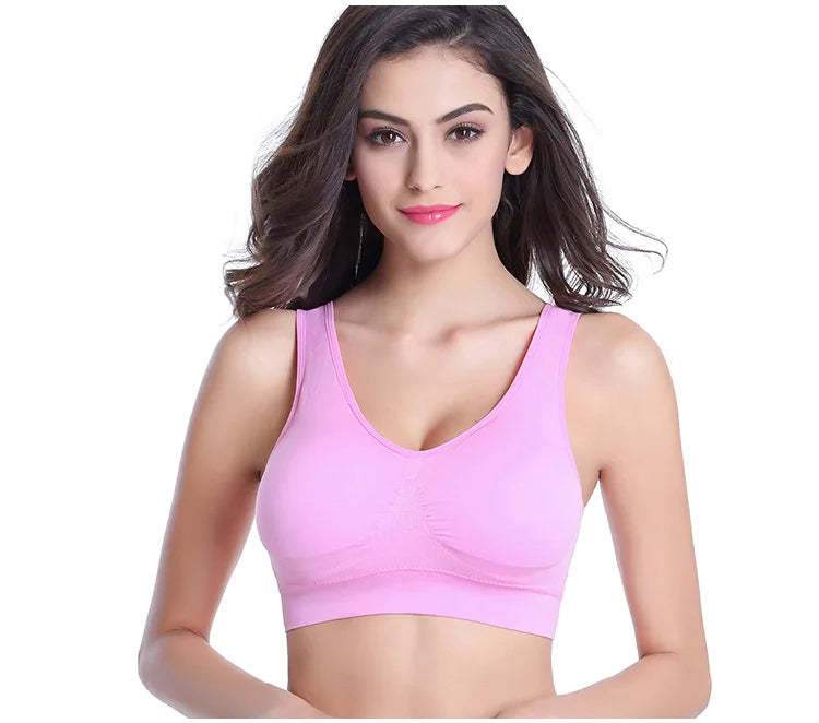 Women Sport Yoga Bra Running Vest Gym Workout Underwear Padded Crop Tops Female Sportswear Brassiere Push Up Fitness Bras