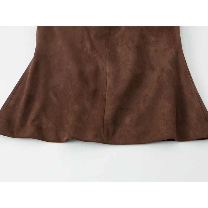 Women Top 2025 New Fashion Suede Short Tops For Women Office Commute Elegant Chic Vest Personality Casual Slim Waistcoat Top