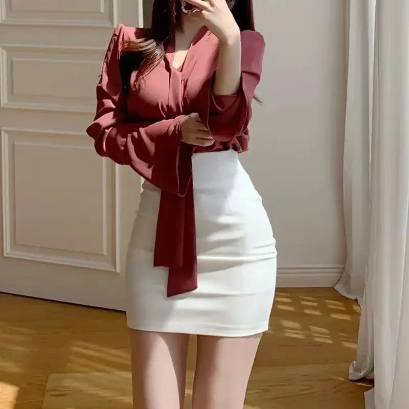 Women's Skirt Tight Female Skirts High Waist Wrap Coquette Sexy Modest Stylish Clothing Trend 2025 Summer Casual Luxury Elegant