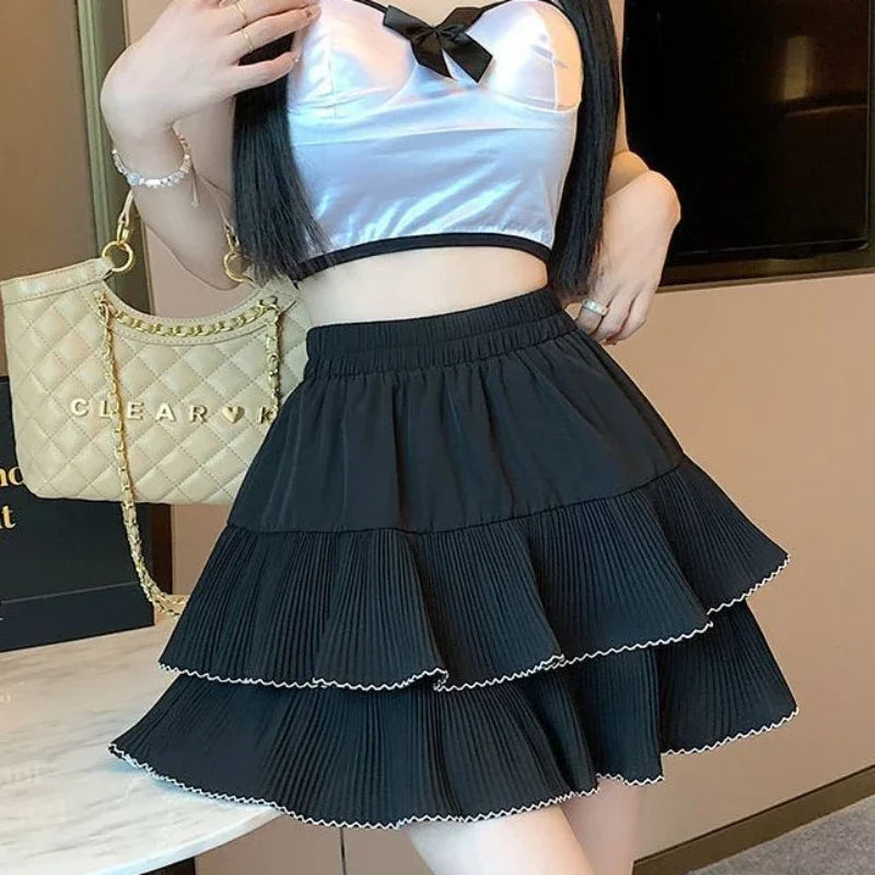 Woman Skirt New In Kawaii Ruffle Cute Skirts For Women Clothing Sales Chic And Elegant Offer High Quality Luxury V Modest Cheap