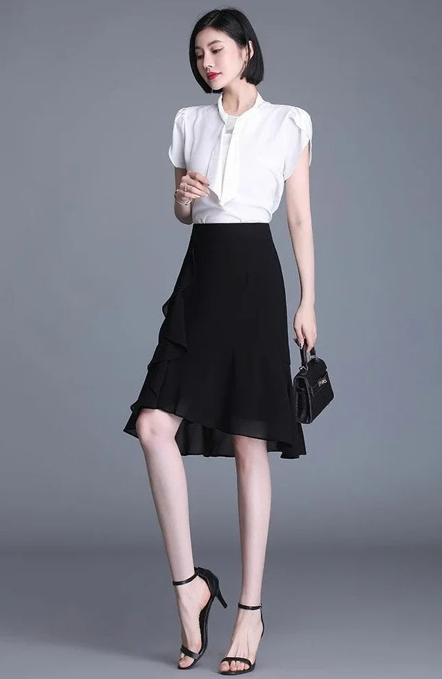 Woman Skirt Chic And Elegant High Waist Ruffle Skirts For Women Trend Summer 2025 Offer High Quality Harajuku New In Quality V