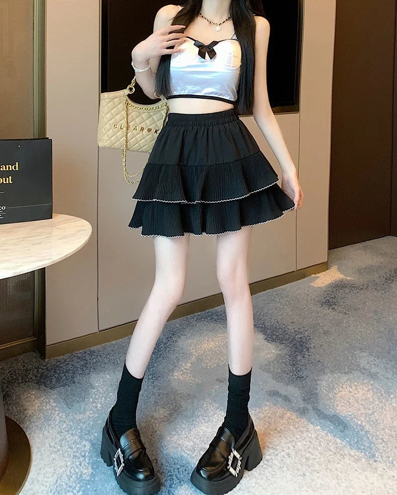 Woman Skirt New In Kawaii Ruffle Cute Skirts For Women Clothing Sales Chic And Elegant Offer High Quality Luxury V Modest Cheap