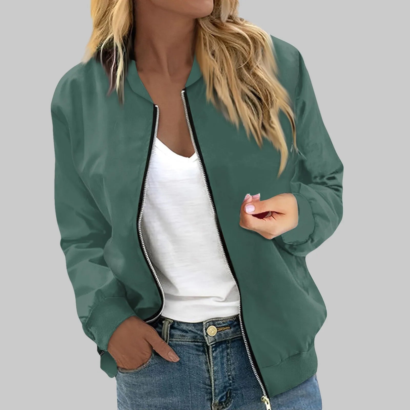 Women'S Outerwear Print Long Sleeve Casual Zipper Tops Cardigan Shirt Slim Coat For Women Women'S High-Quality Outerwear