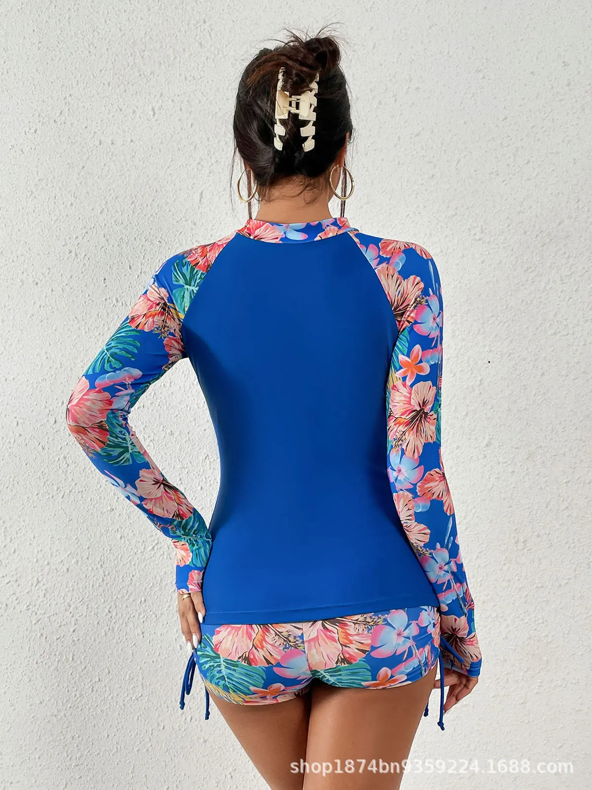 Female Swimsuit With Long Sleeves Swimwear Sports Surfing Tankini Set Beachwear Two-Piece Bathing Suits Pool Women Swimming Suit