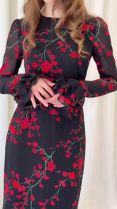  French floral summer evening dress