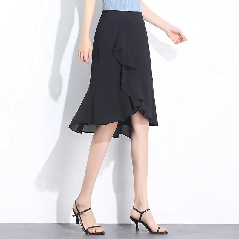 Woman Skirt Chic And Elegant High Waist Ruffle Skirts For Women Trend Summer 2025 Offer High Quality Harajuku New In Quality V