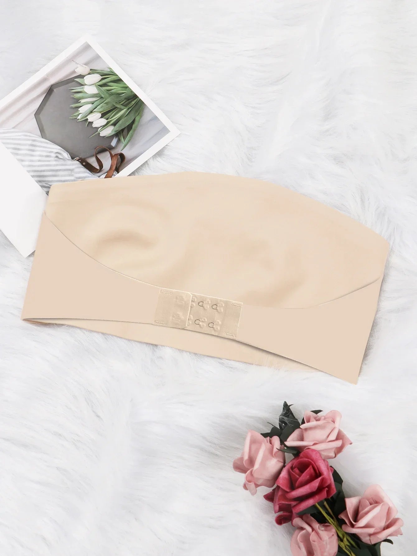 Women's Strapless No Padding Seamless Front Button Bra Comfortable Smooth Underwear