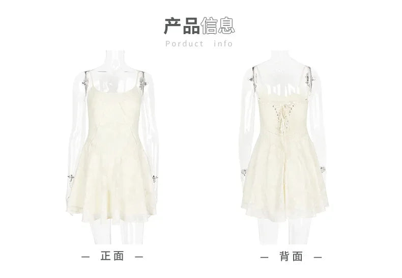 Summer Dresses for Women Fashion Casual  A Line Dress Lace Up Elegant Graduation Birthday Dress