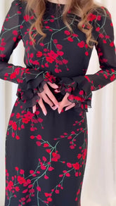  French floral summer evening dress