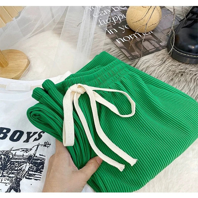 Women Trousers Pants with A High Waisted Slim Fit And Floor Length Pleated Straight Pants for Ladies Wide Leg Pants