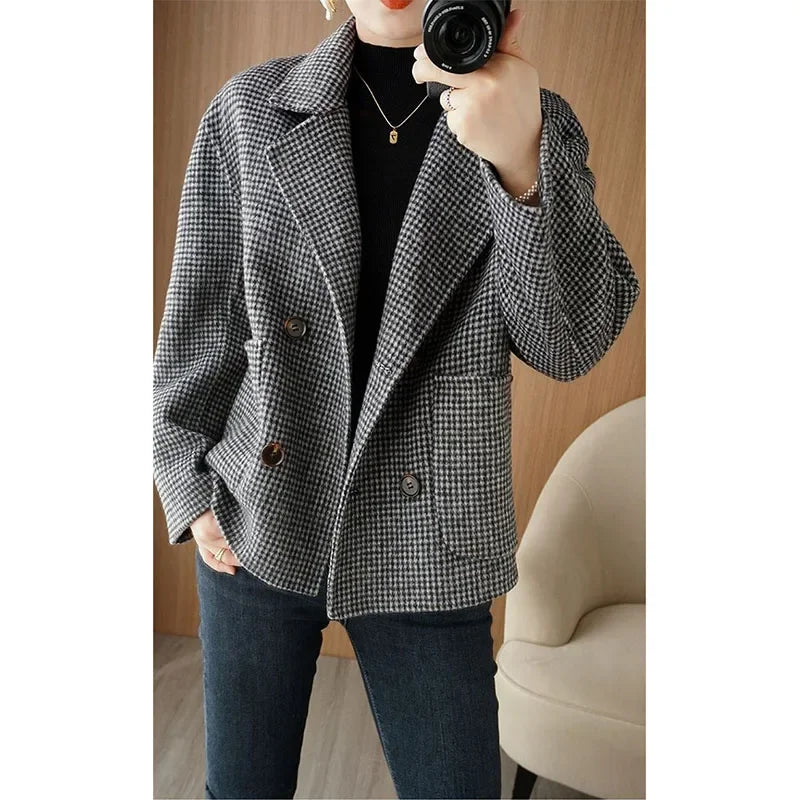 Fashion Lady Outerwear Women's Woolen Coat 2025Autumn Winter Temperament Elegant High-end Comfortable Loose Ladies Wool Coat