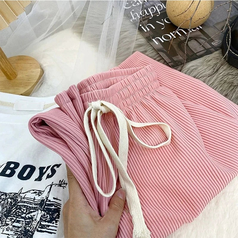 Women Trousers Pants with A High Waisted Slim Fit And Floor Length Pleated Straight Pants for Ladies Wide Leg Pants