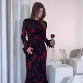  French floral summer evening dress