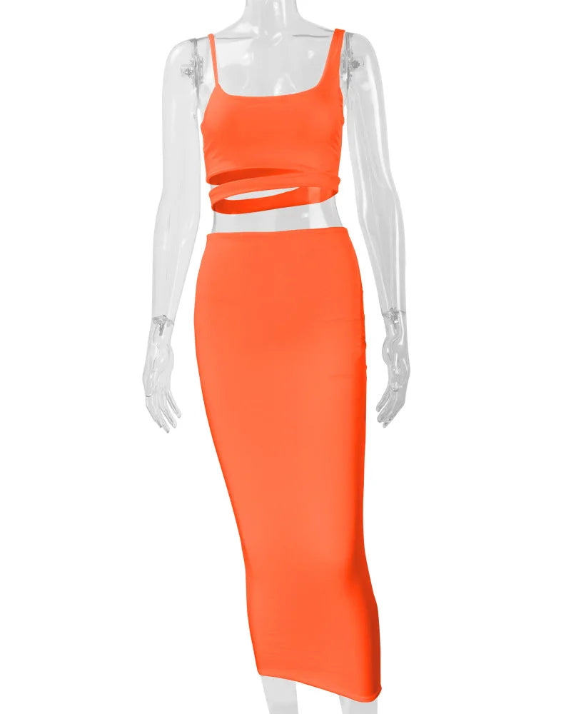 Women Dress Elegant Long Dresses Party Night Dress Women Dresses Woman Female Clothing Sexy Pleated Hollowout Two-piece Dress