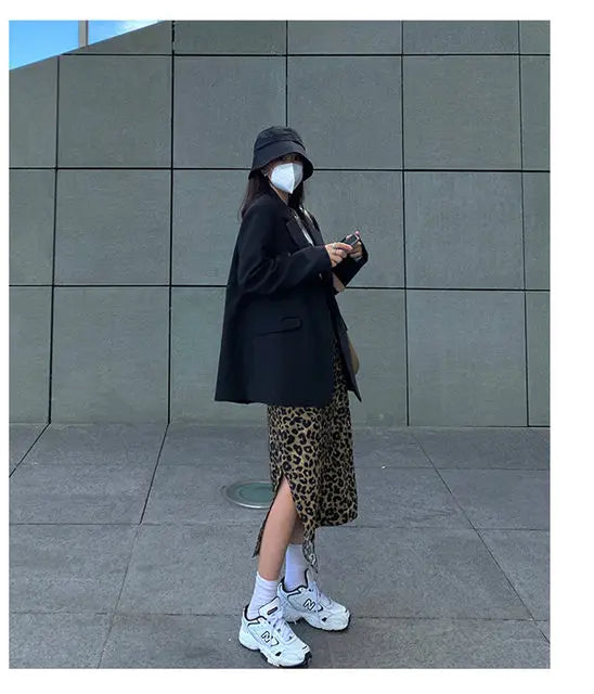 Women"s Outerwear Overcoat Female Mujer Colors Outerwear Plaid Suits Print One Stand Pad Street And Asymmetrical Design