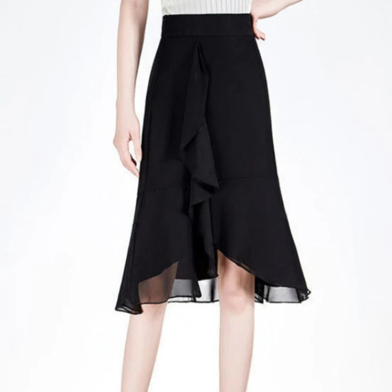 Woman Skirt Chic And Elegant High Waist Ruffle Skirts For Women Trend Summer 2025 Offer High Quality Harajuku New In Quality V