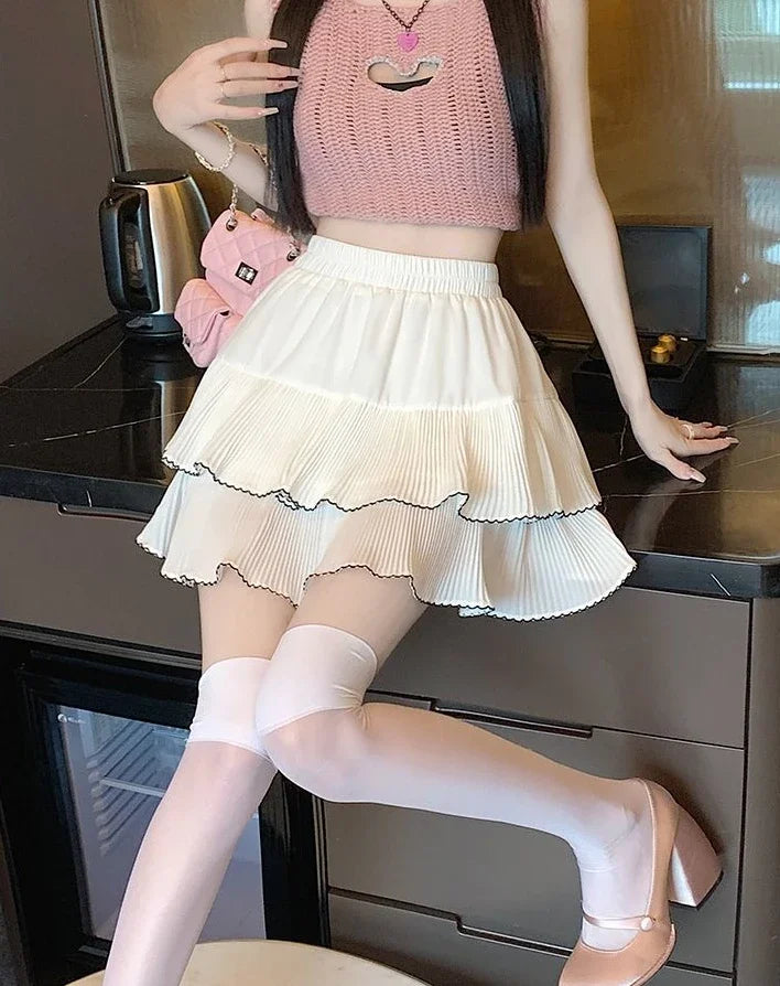 Woman Skirt New In Kawaii Ruffle Cute Skirts For Women Clothing Sales Chic And Elegant Offer High Quality Luxury V Modest Cheap