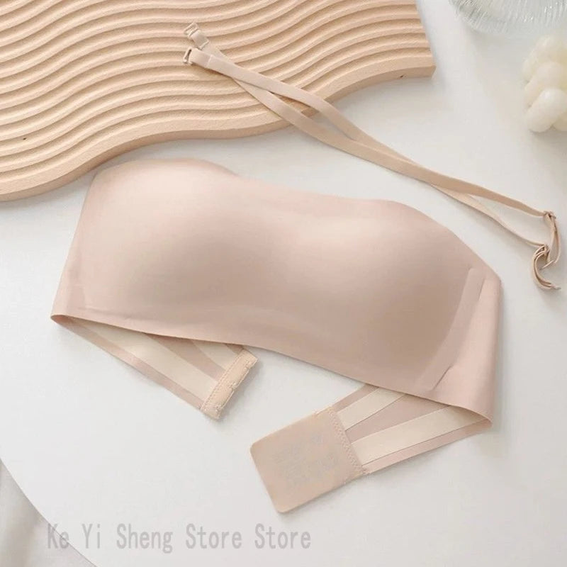 Women's underwear: detachable shoulder strap underwear, anti-slip strapless bra, cinched breasts, and wraparound bra