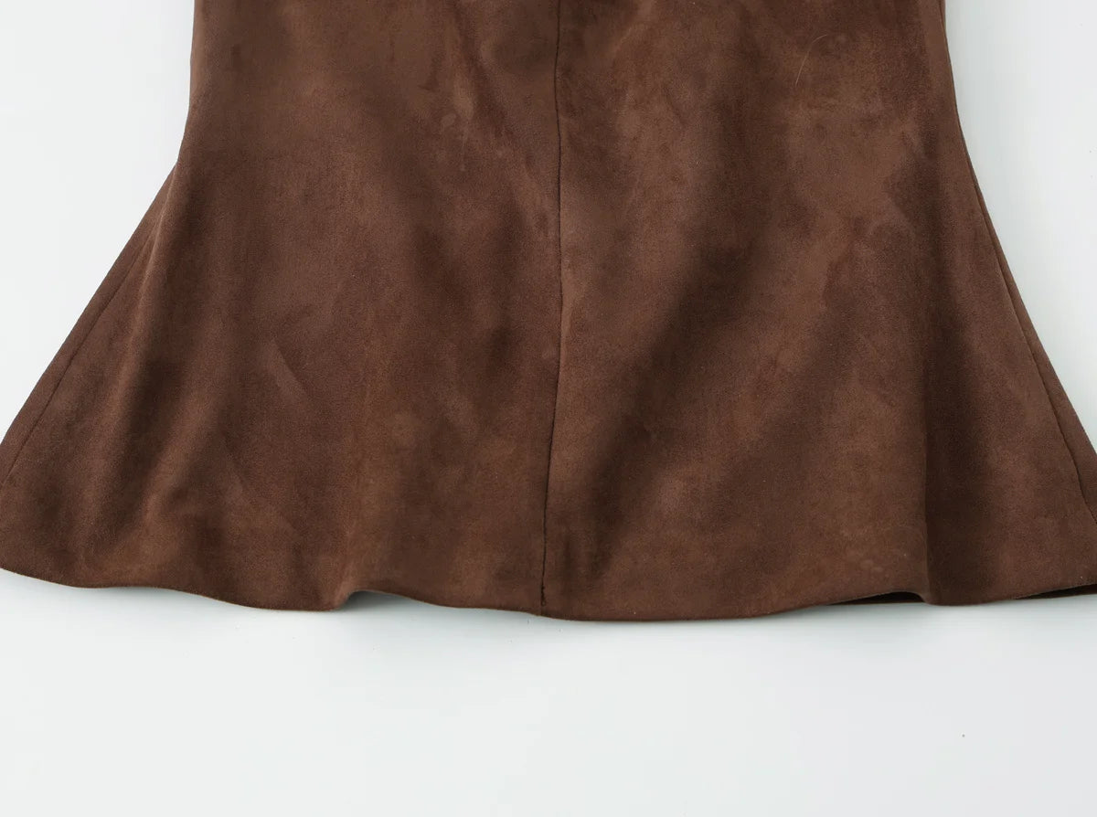 Women Top 2025 New Fashion Suede Short Tops For Women Office Commute Elegant Chic Vest Personality Casual Slim Waistcoat Top