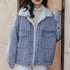 Outerwear Wool Inside Plain Warm Blue Denim