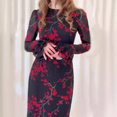  French floral summer evening dress