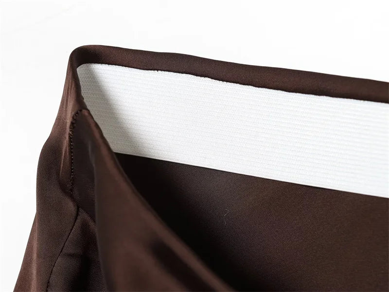 Women’s Skirt 2025 Autumn New Arrival Solid Color Satin Texture Asymmetric Hem Lace Trim Skirt Elegant and Fashionable