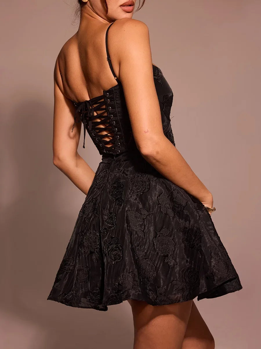 Summer Dresses for Women Fashion Casual  A Line Dress Lace Up Elegant Graduation Birthday Dress