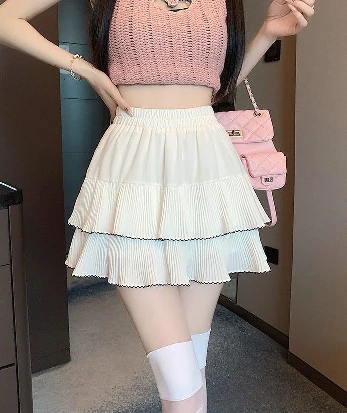 Woman Skirt New In Kawaii Ruffle Cute Skirts For Women Clothing Sales Chic And Elegant Offer High Quality Luxury V Modest Cheap