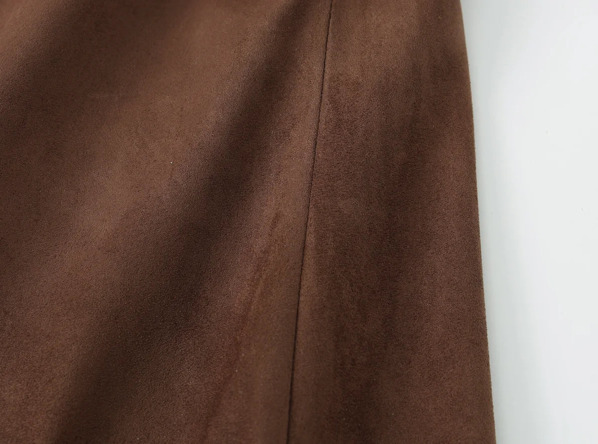 Women Top 2025 New Fashion Suede Short Tops For Women Office Commute Elegant Chic Vest Personality Casual Slim Waistcoat Top