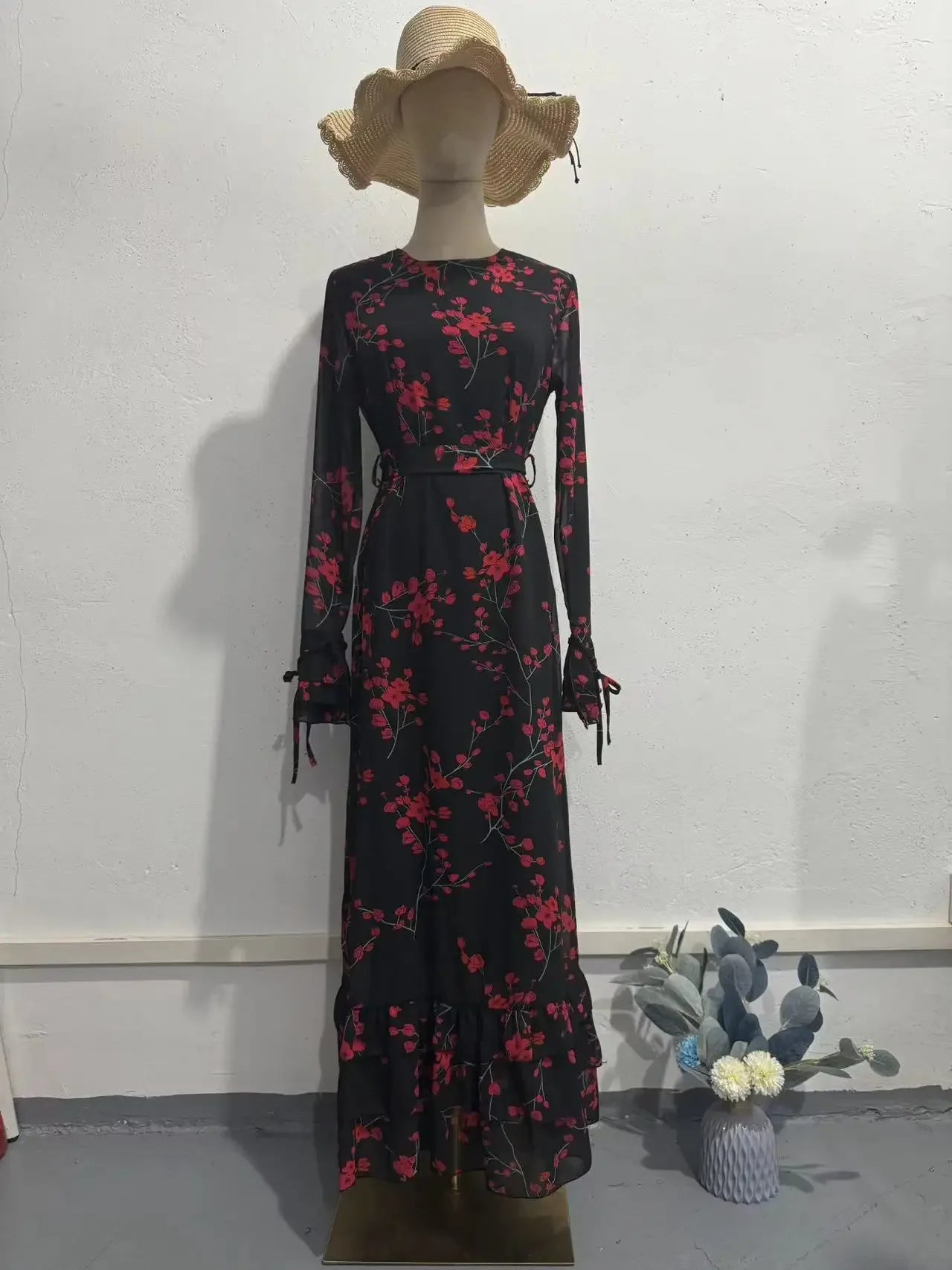  French floral summer evening dress