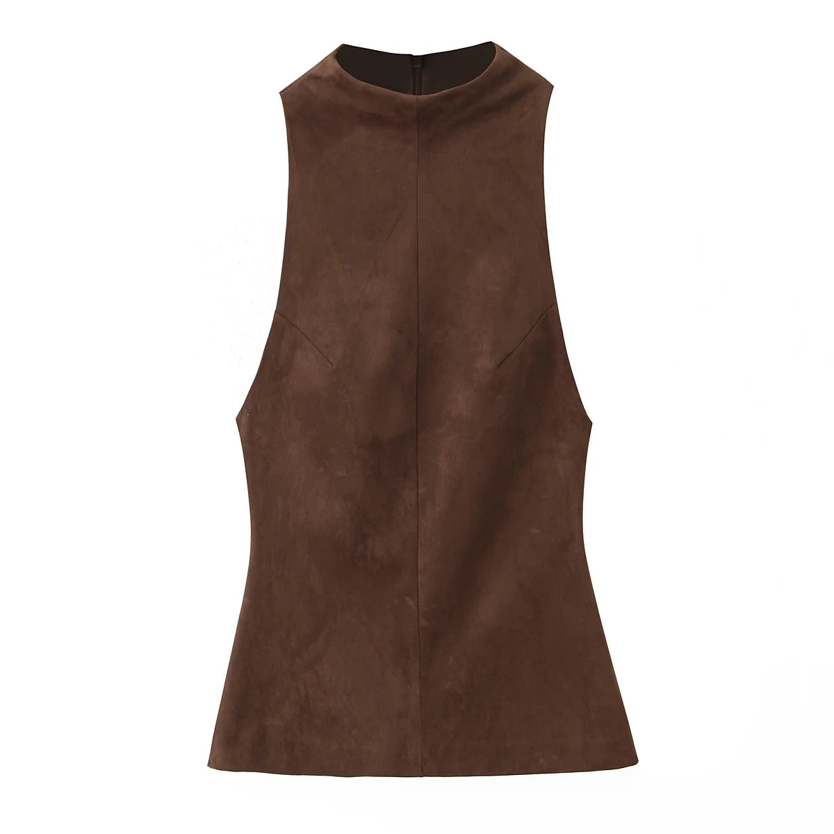 Women Top 2025 New Fashion Suede Short Tops For Women Office Commute Elegant Chic Vest Personality Casual Slim Waistcoat Top