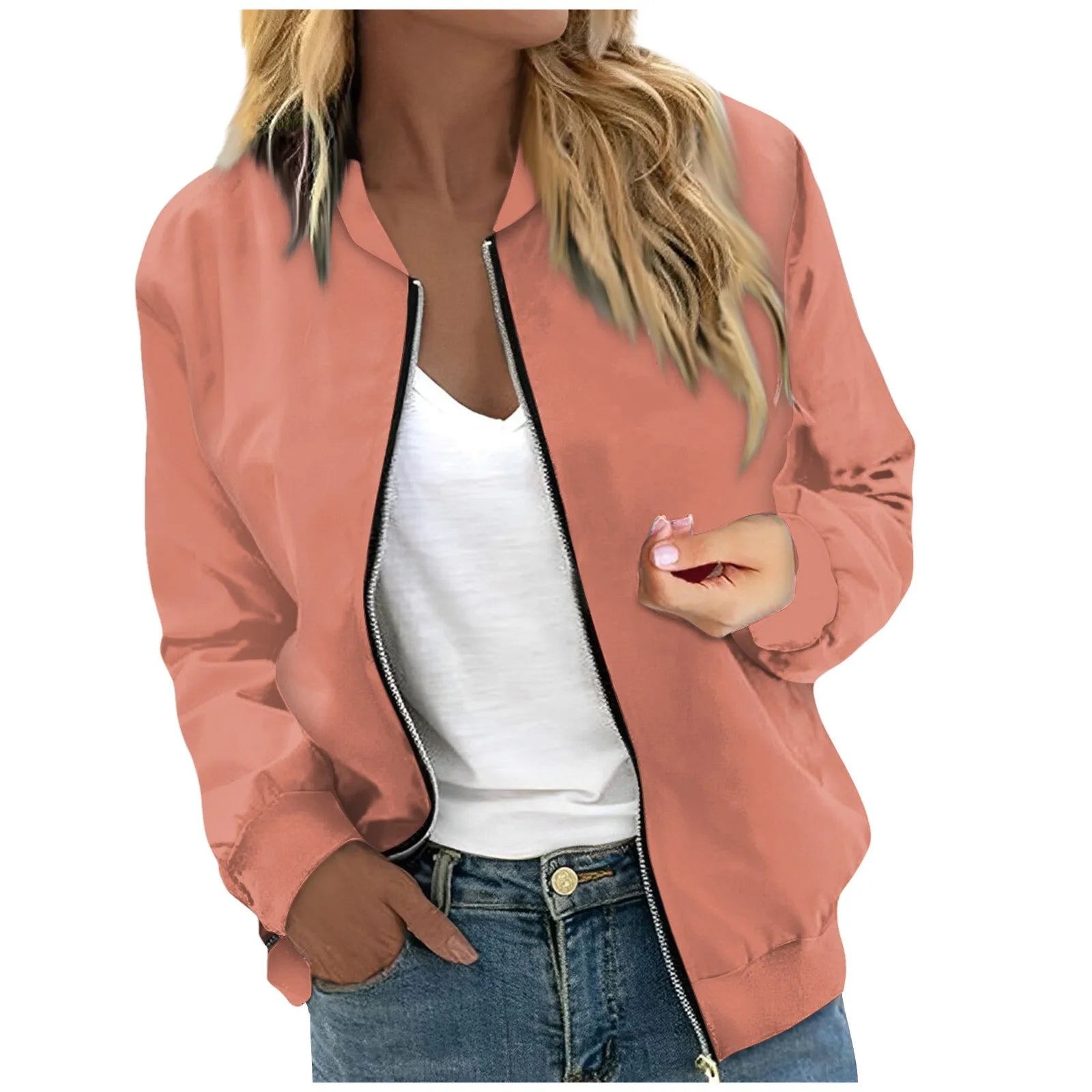 Women'S Outerwear Print Long Sleeve Casual Zipper Tops Cardigan Shirt Slim Coat For Women Women'S High-Quality Outerwear