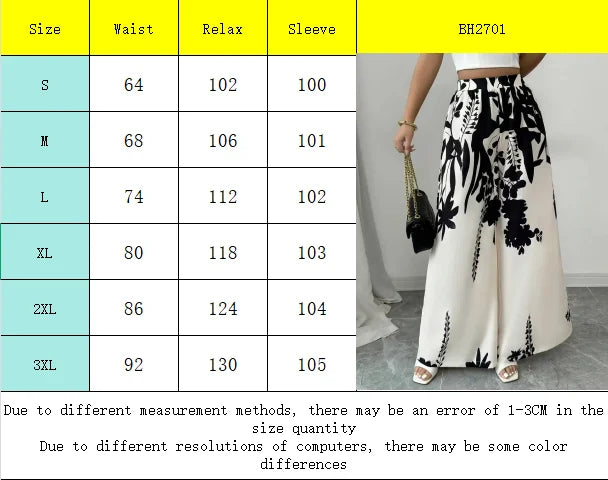 2025 women's fashion printed, lace-up, waist-cinching, slim-fit casual trousers for women