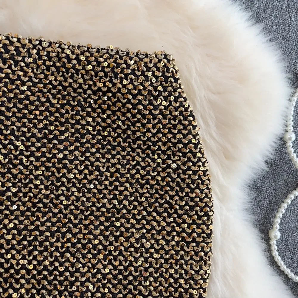 Skirts For Women Stylish Sequin Woman Skirt Formal Office Premium Chic And Elegant V Luxury Offer Original Hot Korean Style On