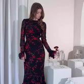  French floral summer evening dress