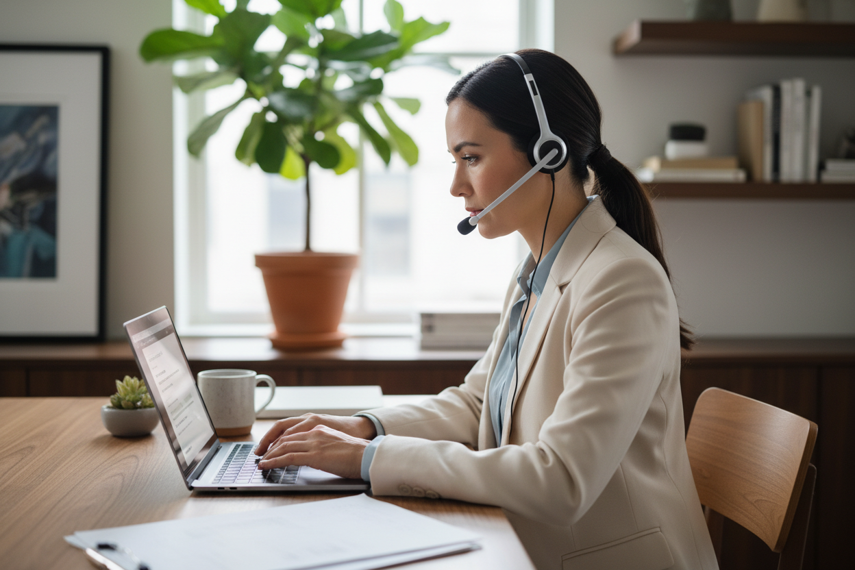 woman trying to contact support